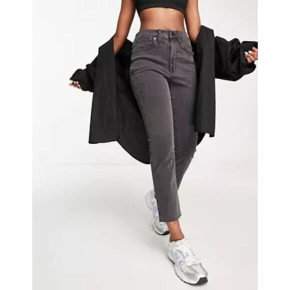 Madewell Women's High-Rise Raw Hem Skinny Jeans in Kerns Wash Black 42W $128 - Picture 3 of 8